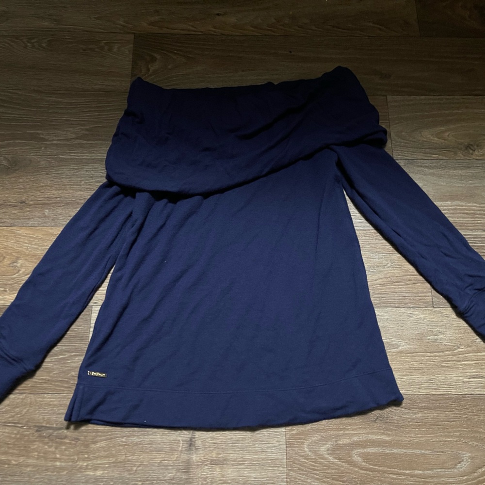 Lily Pulitzer Off-Shoulder Navy Top